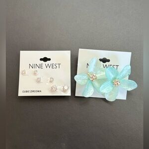 New 4 pairs Nine West flower and stud earrings